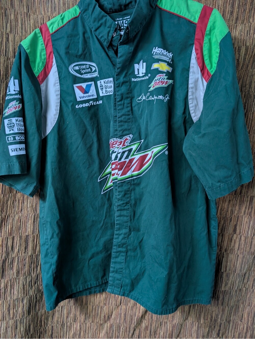 Vintage NASCAR JH Design Diet Mountain Dew Racing Shirt XL